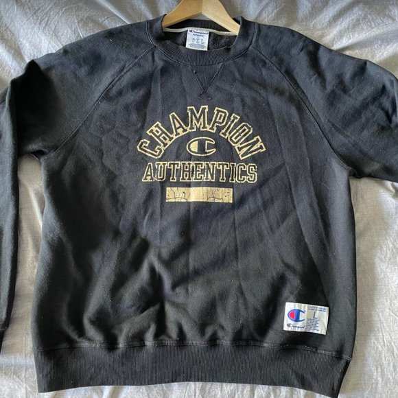 Champion Athletics Vintage Crewneck Black Sweater	Size Large	$85 - Picture 1 of 3